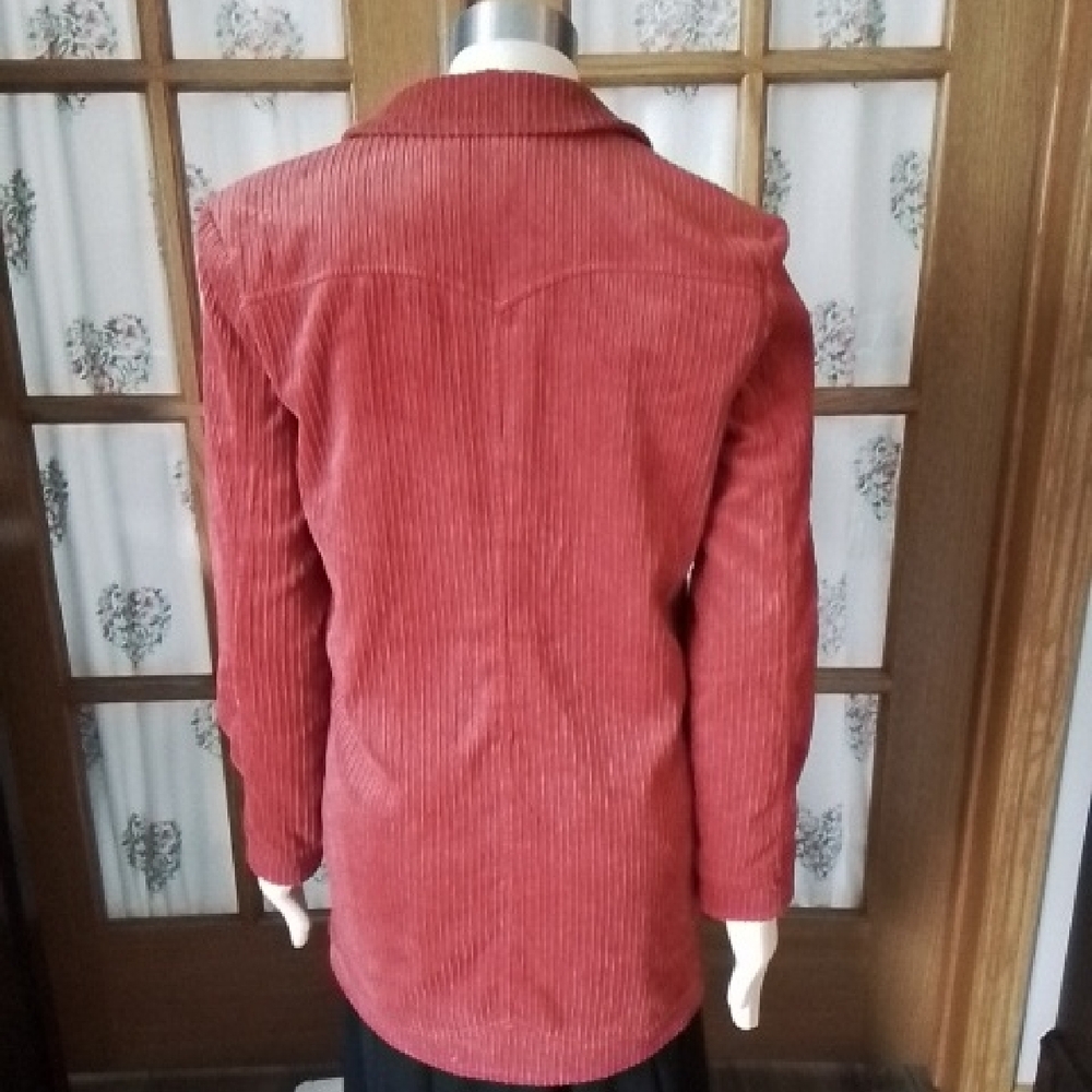 For Love&Lemons Deep Coral/Light Rust, Fully-lined Corduroy Jacket, Size XS.